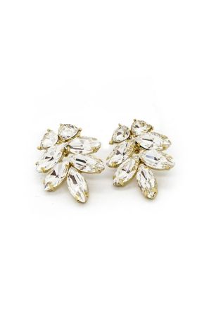Swarovski Crystal and Sterling Leaf Earrings